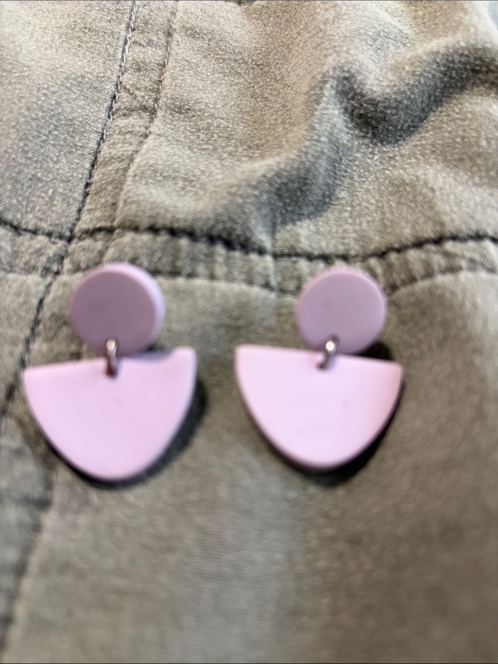 Lilac Geometric Drop Earrings - Women Accessories